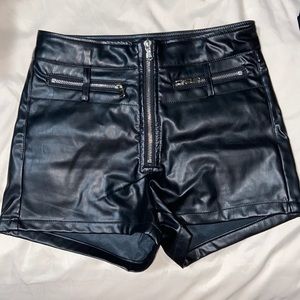 Leather shorts